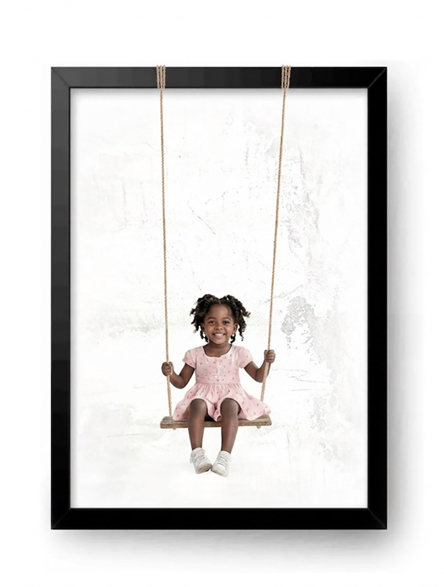 Quadro personalizado: menina no balanço