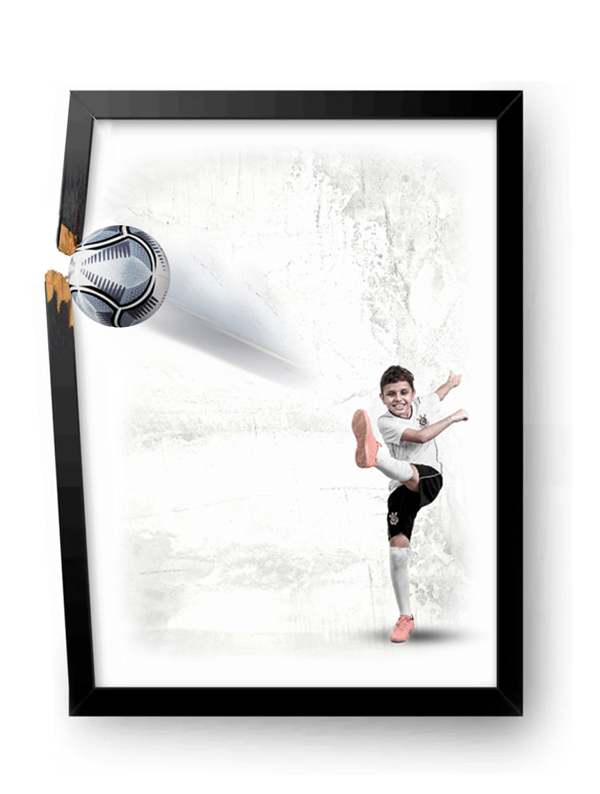 Quadro personalizado: menino jogando bola